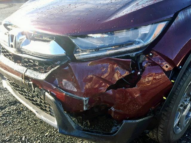 2HKRW2H87JH641310 - 2018 HONDA CR-V EXL MAROON photo 9