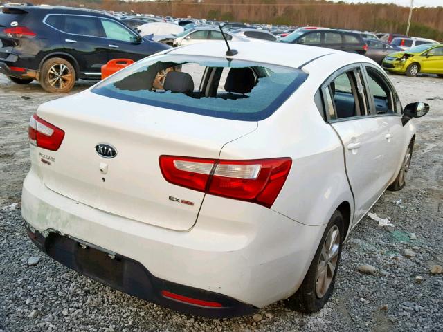 KNADN4A3XD6121363 - 2013 KIA RIO EX WHITE photo 4