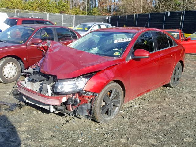 1G1P75SZ4E7100208 - 2014 CHEVROLET CRUZE RED photo 2