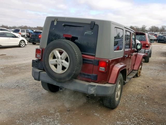 1J4GB59177L227688 - 2007 JEEP WRANGLER S MAROON photo 4