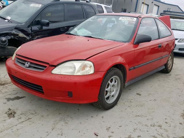 1HGEJ7126XL035759 - 1999 HONDA CIVIC HX RED photo 2