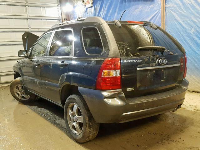 KNDJE724387520467 - 2008 KIA SPORTAGE L BLUE photo 3