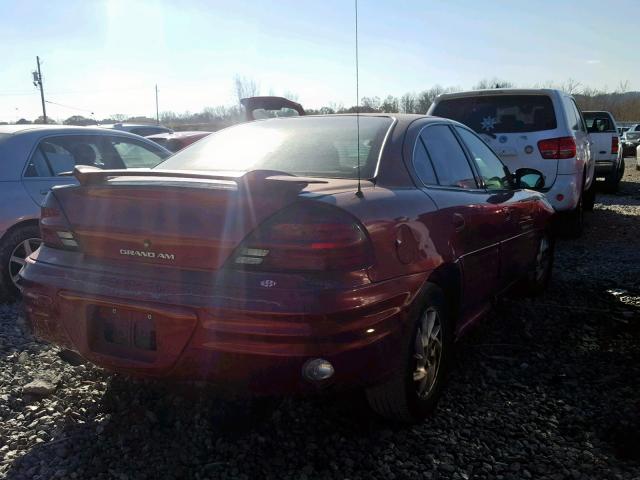 1G2NF52T81M585238 - 2001 PONTIAC GRAND AM S BURGUNDY photo 4