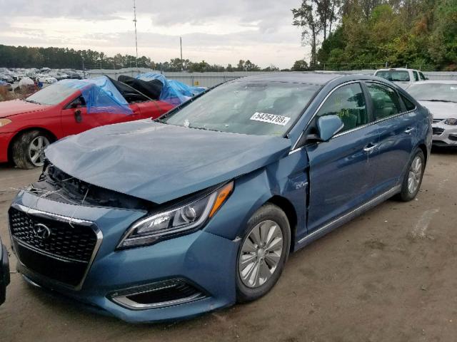 KMHE24L16GA038408 - 2016 HYUNDAI SONATA HYB BLUE photo 2