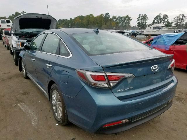 KMHE24L16GA038408 - 2016 HYUNDAI SONATA HYB BLUE photo 3