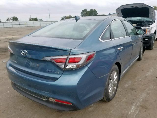 KMHE24L16GA038408 - 2016 HYUNDAI SONATA HYB BLUE photo 4