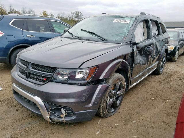 3C4PDCGG1KT700543 - 2019 DODGE JOURNEY CR GRAY photo 2