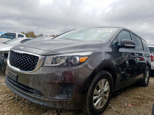 KNDMB5C19G6100991 - 2016 KIA SEDONA LX BROWN photo 2