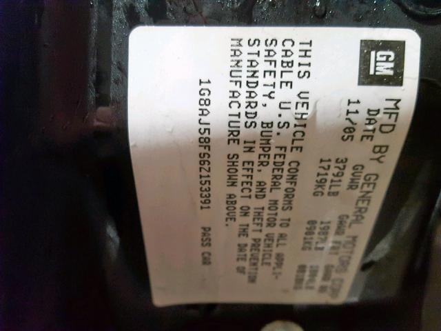 1G8AJ58F66Z153391 - 2006 SATURN ION LEVEL GRAY photo 10