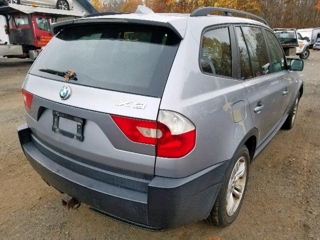 WBXPA93495WD11709 - 2005 BMW X3 3.0I GRAY photo 4