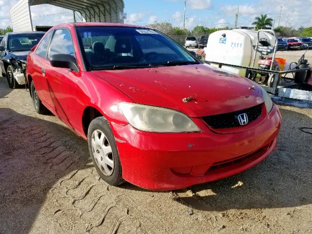 1HGEM22154L040219 - 2004 HONDA CIVIC DX V RED photo 1