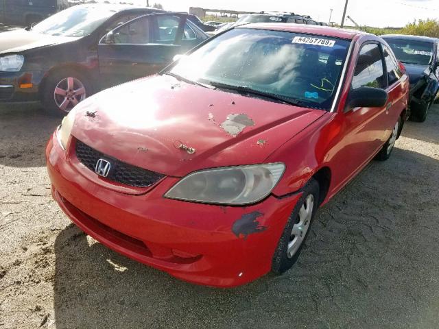 1HGEM22154L040219 - 2004 HONDA CIVIC DX V RED photo 2