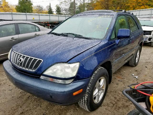 JTJHF10U720251544 - 2002 LEXUS RX 300 BLUE photo 2