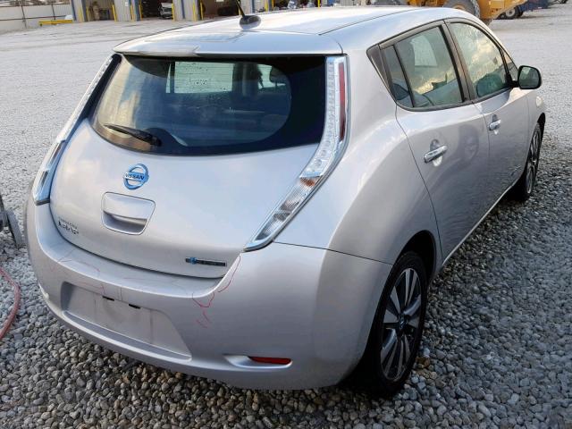 1N4AZ0CP0DC402887 - 2013 NISSAN LEAF S SILVER photo 4