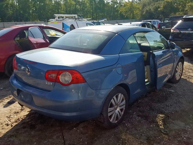 WVWBA71F87V005669 - 2007 VOLKSWAGEN EOS 2.0T BLUE photo 4