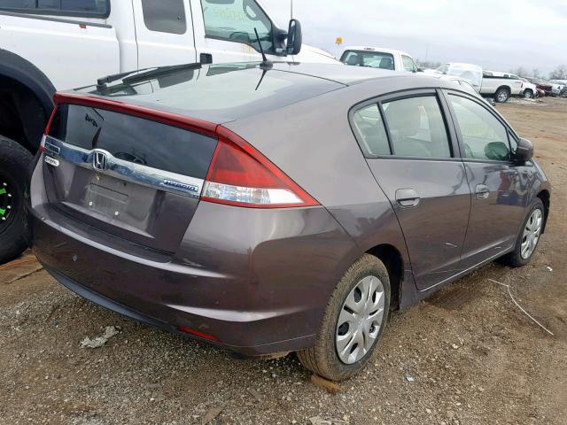 JHMZE2H59ES003347 - 2014 HONDA INSIGHT LX GRAY photo 4