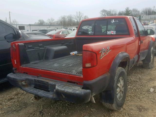 1GTCT19W728147454 - 2002 GMC SONOMA RED photo 4