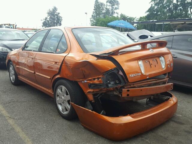 3N1AB51D16L479394 - 2006 NISSAN SENTRA SE- ORANGE photo 3