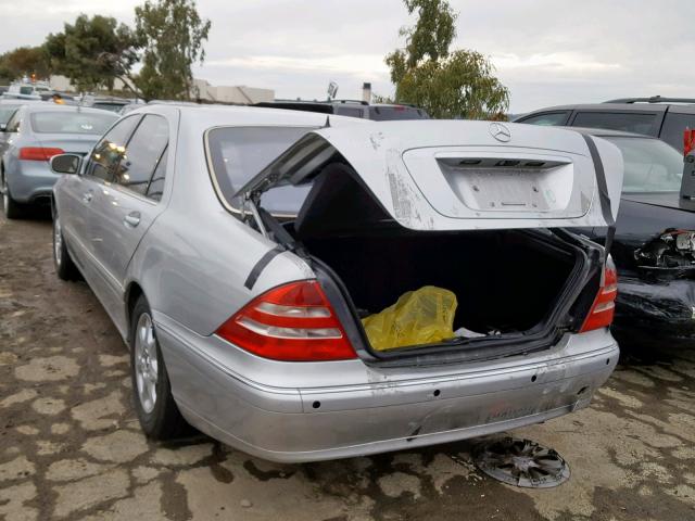 WDBNG70J72A262774 - 2002 MERCEDES-BENZ S 430 SILVER photo 3