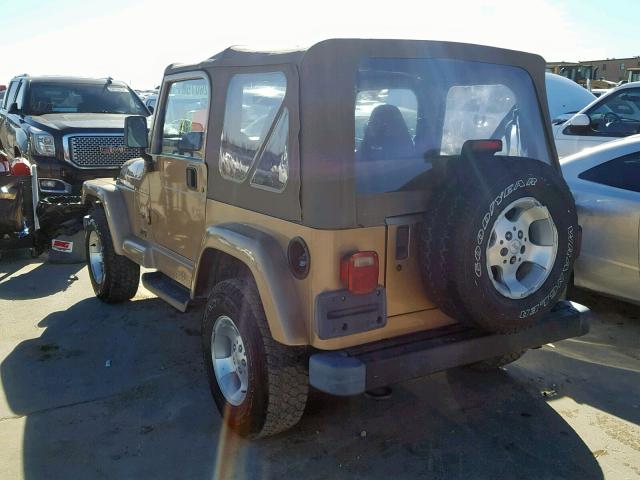 1J4FY49S6XP488039 - 1999 JEEP WRANGLER / TAN photo 3