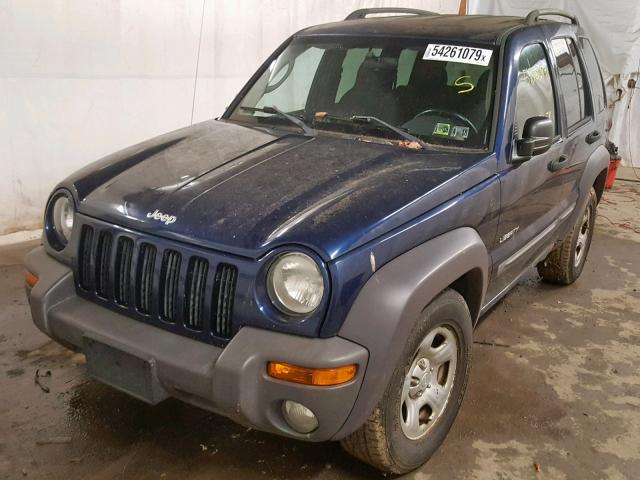 1J4GL48K64W171433 - 2004 JEEP LIBERTY SP BLUE photo 2