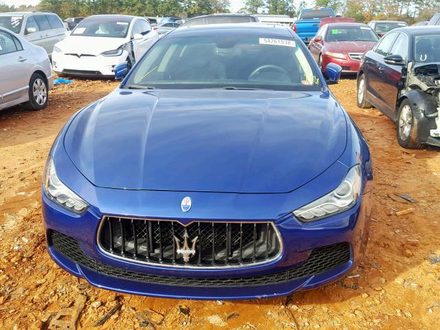 ZAM57XSAXG1166235 - 2016 MASERATI GHIBLI BLUE photo 9