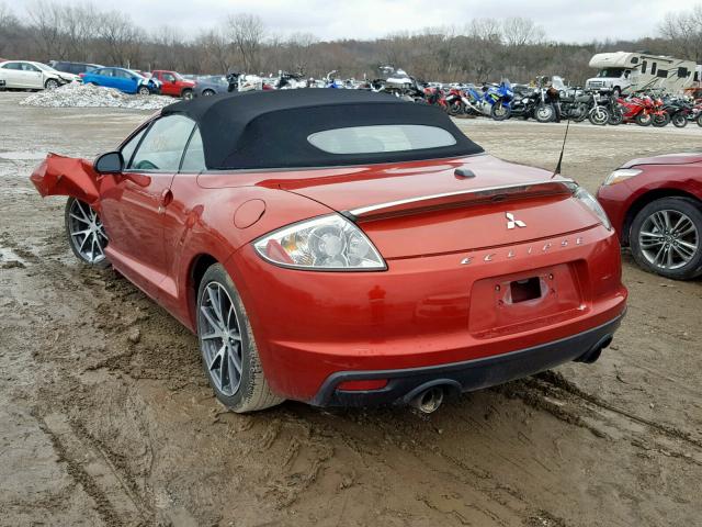 4A37L2EF7CE003268 - 2012 MITSUBISHI ECLIPSE SP ORANGE photo 3