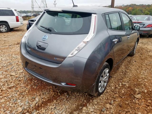 1N4AZ0CP9FC312110 - 2015 NISSAN LEAF S GRAY photo 4