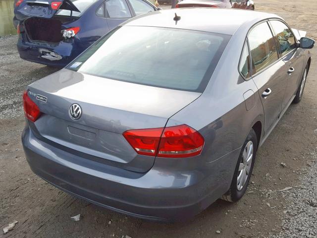 1VWAP7A3XDC139541 - 2013 VOLKSWAGEN PASSAT S GRAY photo 4