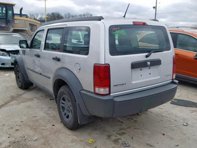 1D8GU28K68W285432 - 2008 DODGE NITRO SXT SILVER photo 3