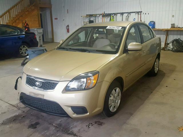 KNADH4A35A6600986 - 2010 KIA RIO LX GOLD photo 2