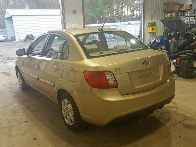 KNADH4A35A6600986 - 2010 KIA RIO LX GOLD photo 3