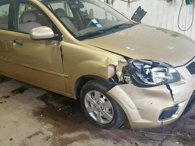 KNADH4A35A6600986 - 2010 KIA RIO LX GOLD photo 9