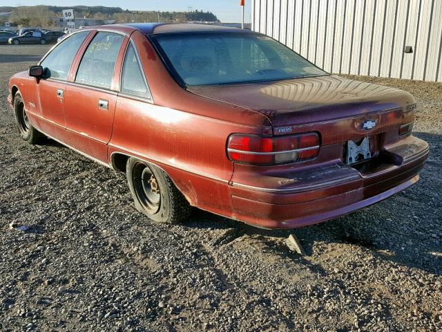 1G1BL53E3NR145890 - 1992 CHEVROLET CAPRICE MAROON photo 3