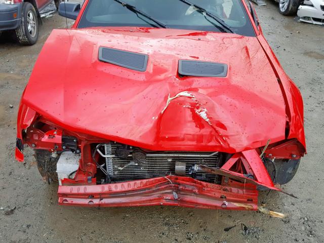 1ZVHT89SX75360335 - 2007 FORD MUSTANG SH RED photo 7