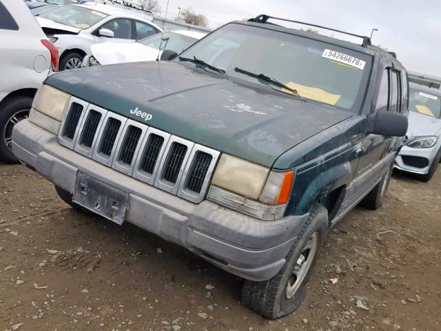 1J4GZ58S8VC609683 - 1997 JEEP GRAND CHER GREEN photo 2