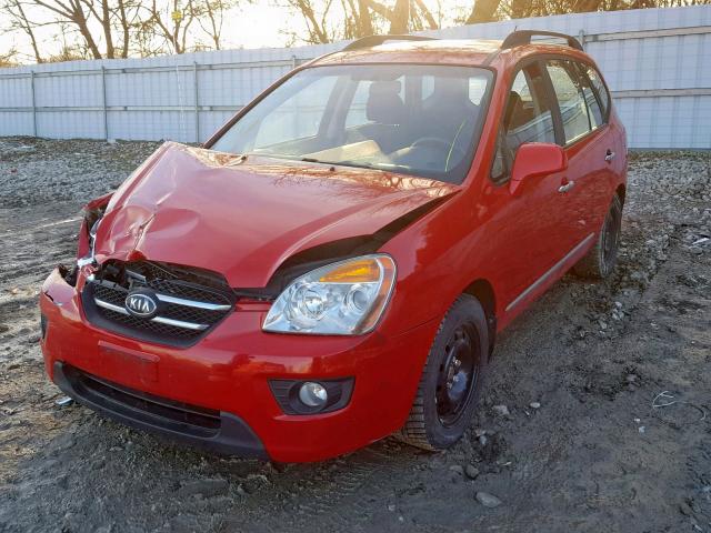 KNAHH8C68A7297096 - 2010 KIA RONDO EX RED photo 2