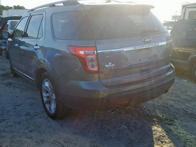 1FM5K8F87EGB89526 - 2014 FORD EXPLORER L GRAY photo 3