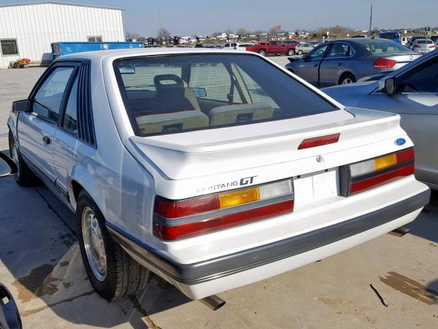 1FABP28M5GF299912 - 1986 FORD MUSTANG LX WHITE photo 3