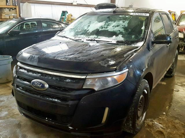 2FMDK4JC9DBB46697 - 2013 FORD EDGE SEL BLACK photo 2