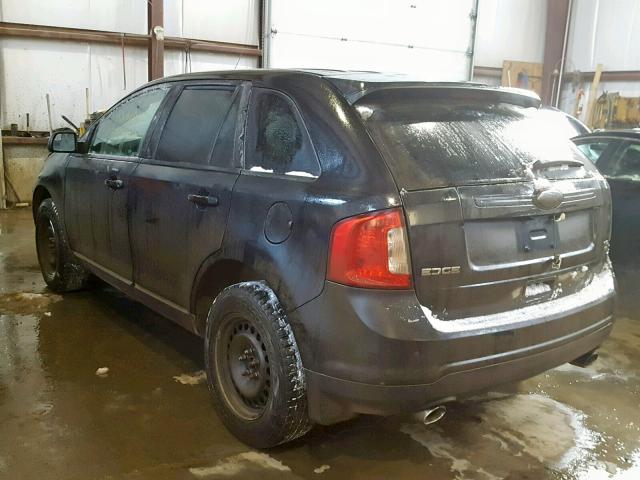 2FMDK4JC9DBB46697 - 2013 FORD EDGE SEL BLACK photo 3