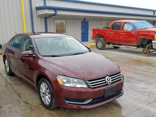 1VWAH7A30CC039119 - 2012 VOLKSWAGEN PASSAT S MAROON photo 1