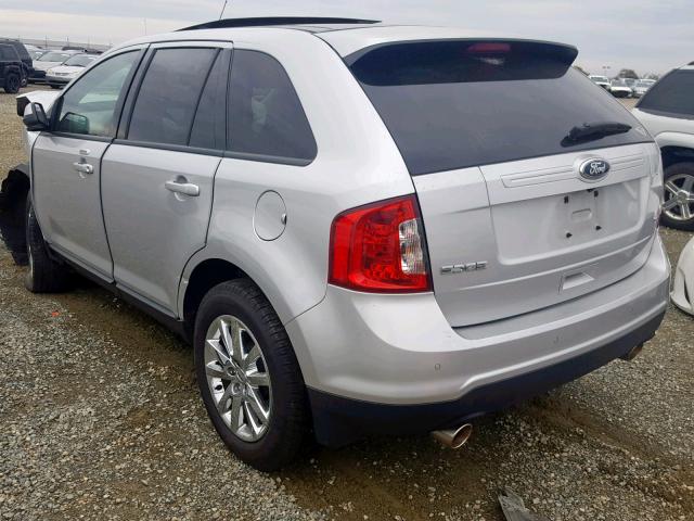 2FMDK3JC8DBA40767 - 2013 FORD EDGE SEL SILVER photo 3