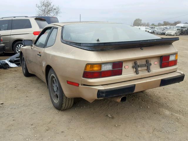 WP0AA0946GN450479 - 1986 PORSCHE 944 GOLD photo 3