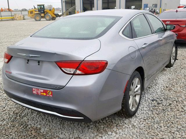 1C3CCCAB9FN604667 - 2015 CHRYSLER 200 LIMITE GRAY photo 4