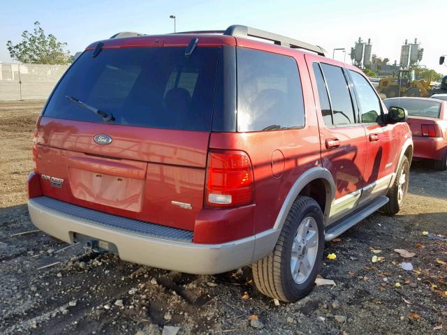 1FMZU74E65UA54862 - 2005 FORD EXPLORER E RED photo 4