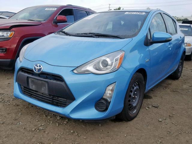 JTDKDTB32F1091782 - 2015 TOYOTA PRIUS C BLUE photo 2