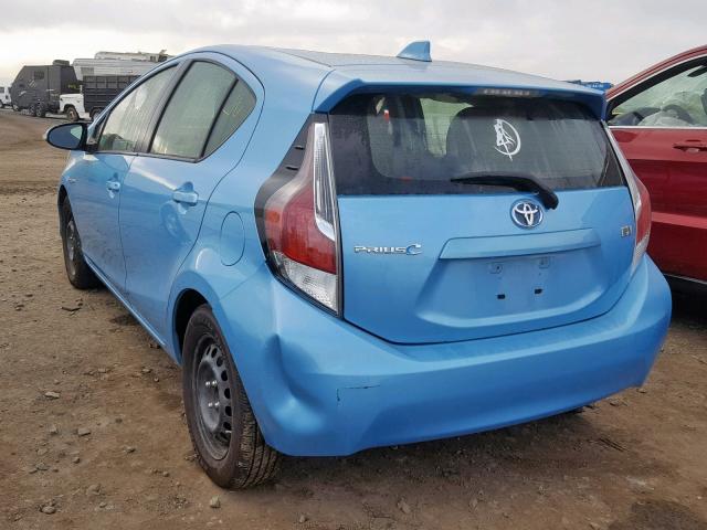 JTDKDTB32F1091782 - 2015 TOYOTA PRIUS C BLUE photo 3