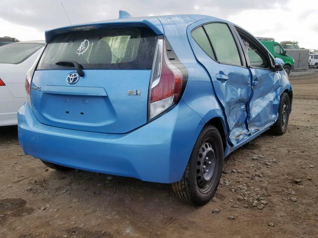 JTDKDTB32F1091782 - 2015 TOYOTA PRIUS C BLUE photo 4