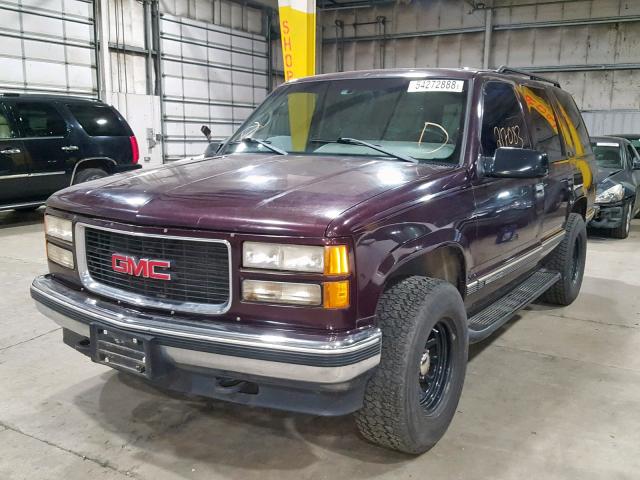 1GKEK13R0TJ729912 - 1996 GMC YUKON MAROON photo 2